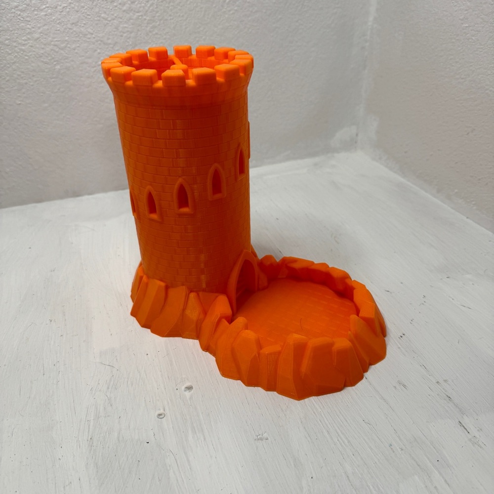 Orange Castle Tower Dice Tower - Dice Game Accessory